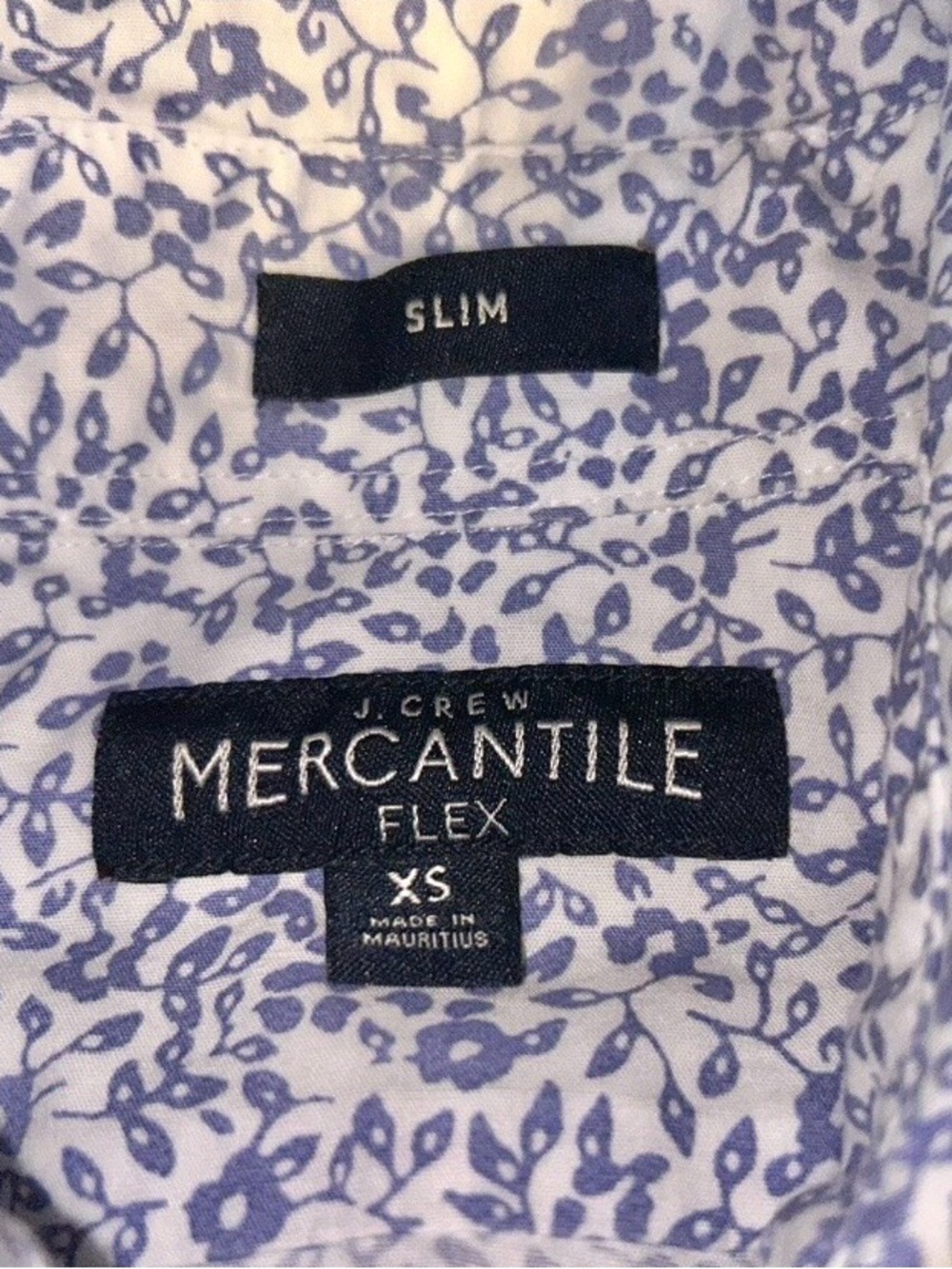 Men’s J. Crew Mercantile Blue Floral Print Flex Long Sleeve Button Down XS Slim - Picture 5 of 5